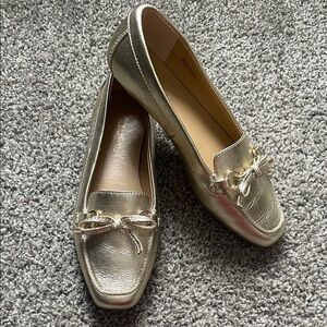 Talbots Metallic Gold Loafers